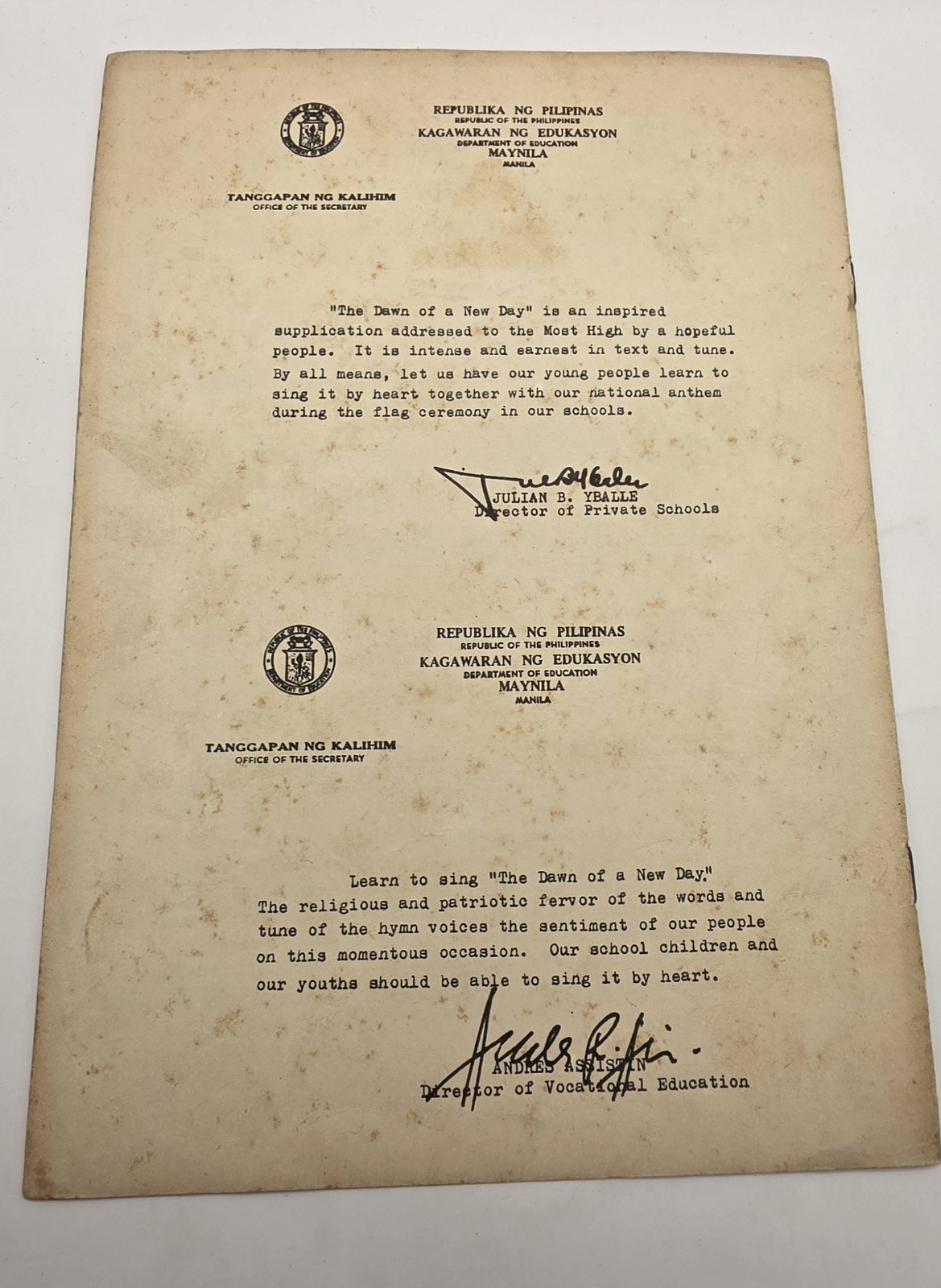 1971 Philippines Constitutional Convention Inaugural Hymn”The Dawn Of A New Day”