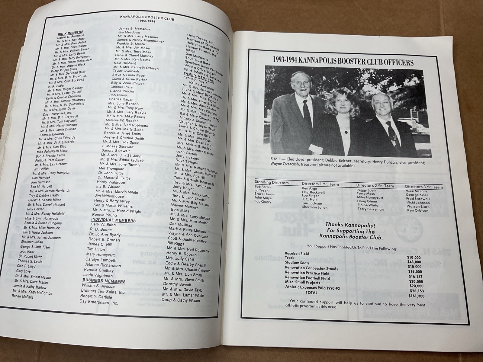 3 Sep 1993 Football Program A.L Brown Vs Statesville High School Nc B69