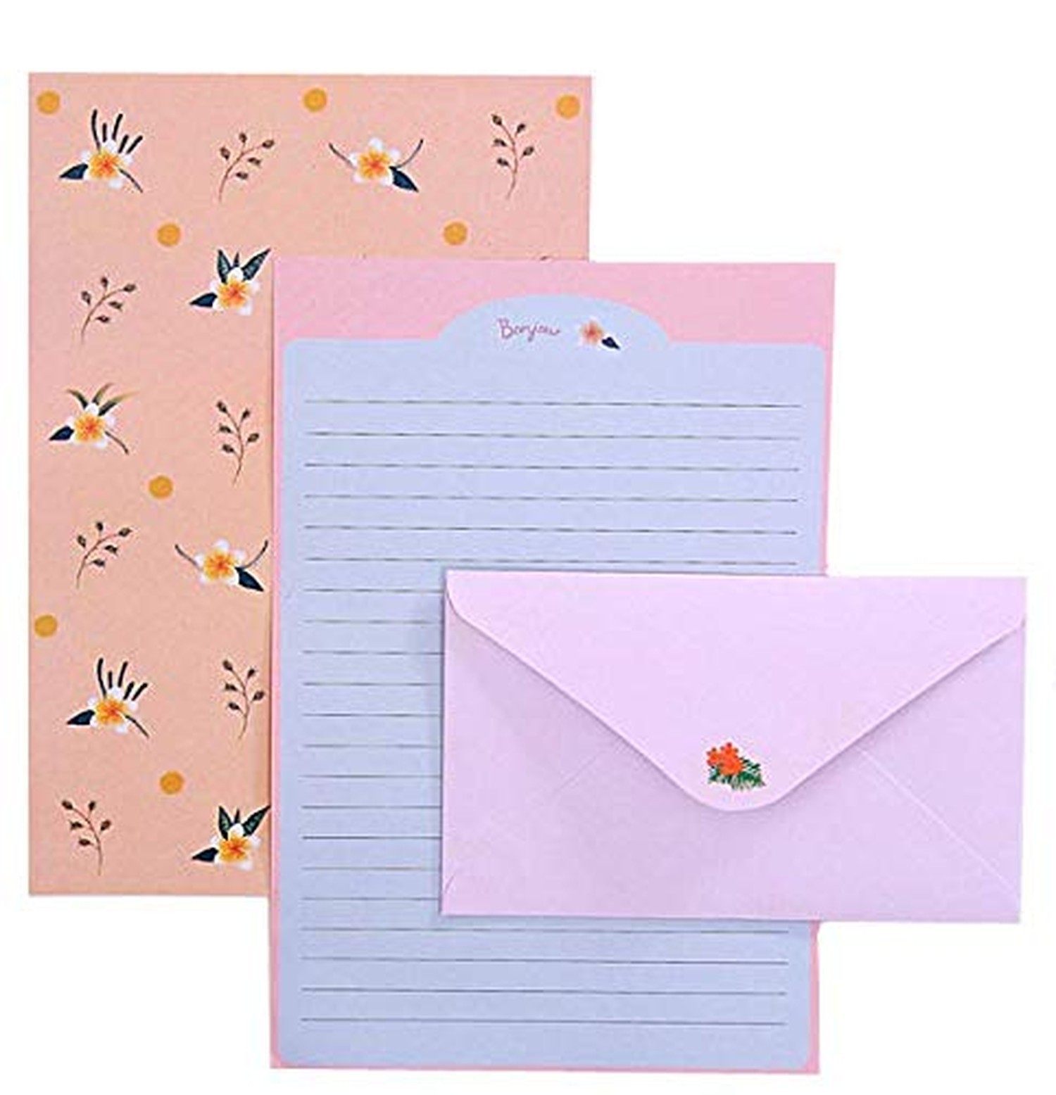 36 Pcs Lovely Letter Paper Lined Stationery Paper with 18 Pcs Envelope Writin…