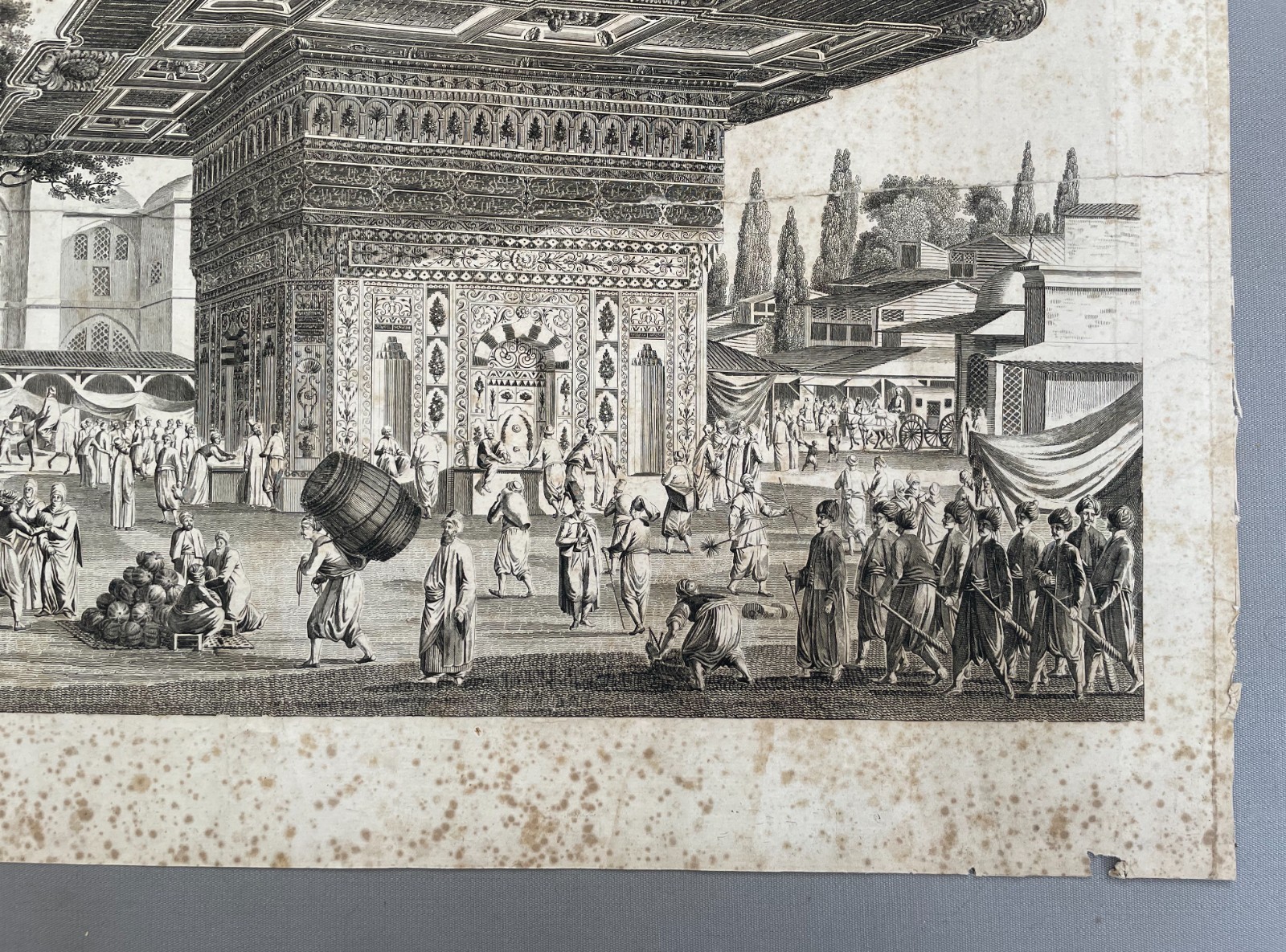 View of Top-Hané Square and Fountain, Engraving after Melling, 19th Century