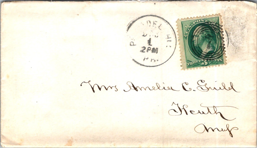 1890 Letter to Sister Amelia C. Guild Philadelphia PA Thanksgiving Nostalgia &