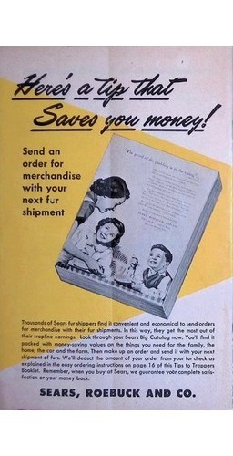 Sears Tips to Trappers Booklet Johnny Muskrat Fur Show 1953-54 Manual Hunting