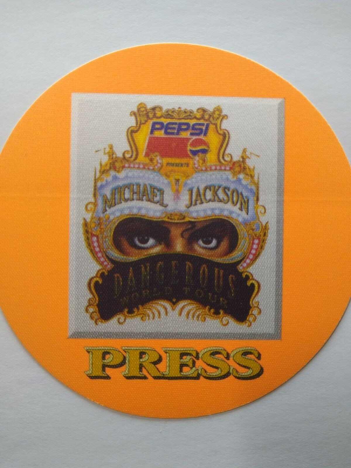 Michael Jackson Dangerous Backstage Pass Original Orange King Of Pop Rock Music
