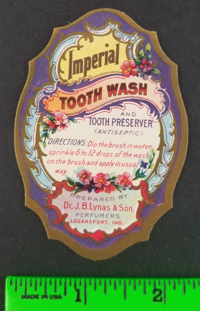 Vintage Imperial Tooth Wash Cosmetic Label Card