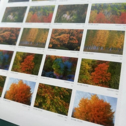USPS 2024 Autumn Colors Forever Stamps Scott# 5929-5938 (MNH) – 100 pcs in total
