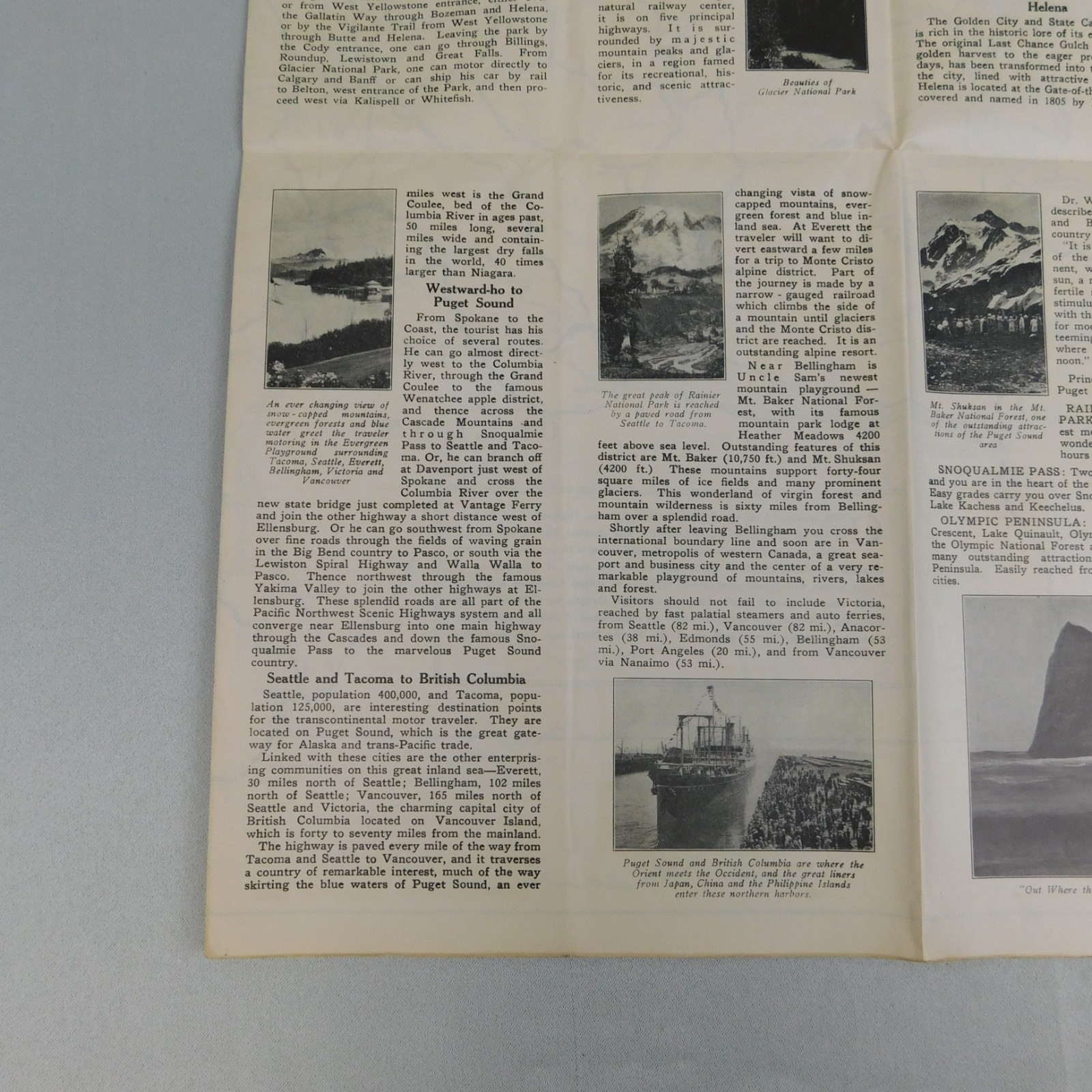Vintage 30s Pacific Northwest Scenic Highways Driving Tour Travel Brochure Map