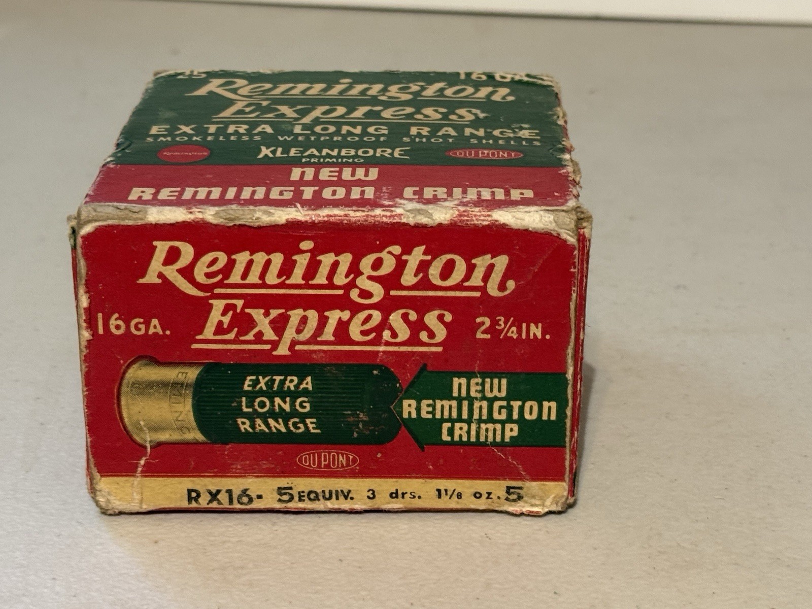 REMINGTON 16 Ga Extra Long Range New Rem Crimp Shotgun Shells – EMPTY BOX