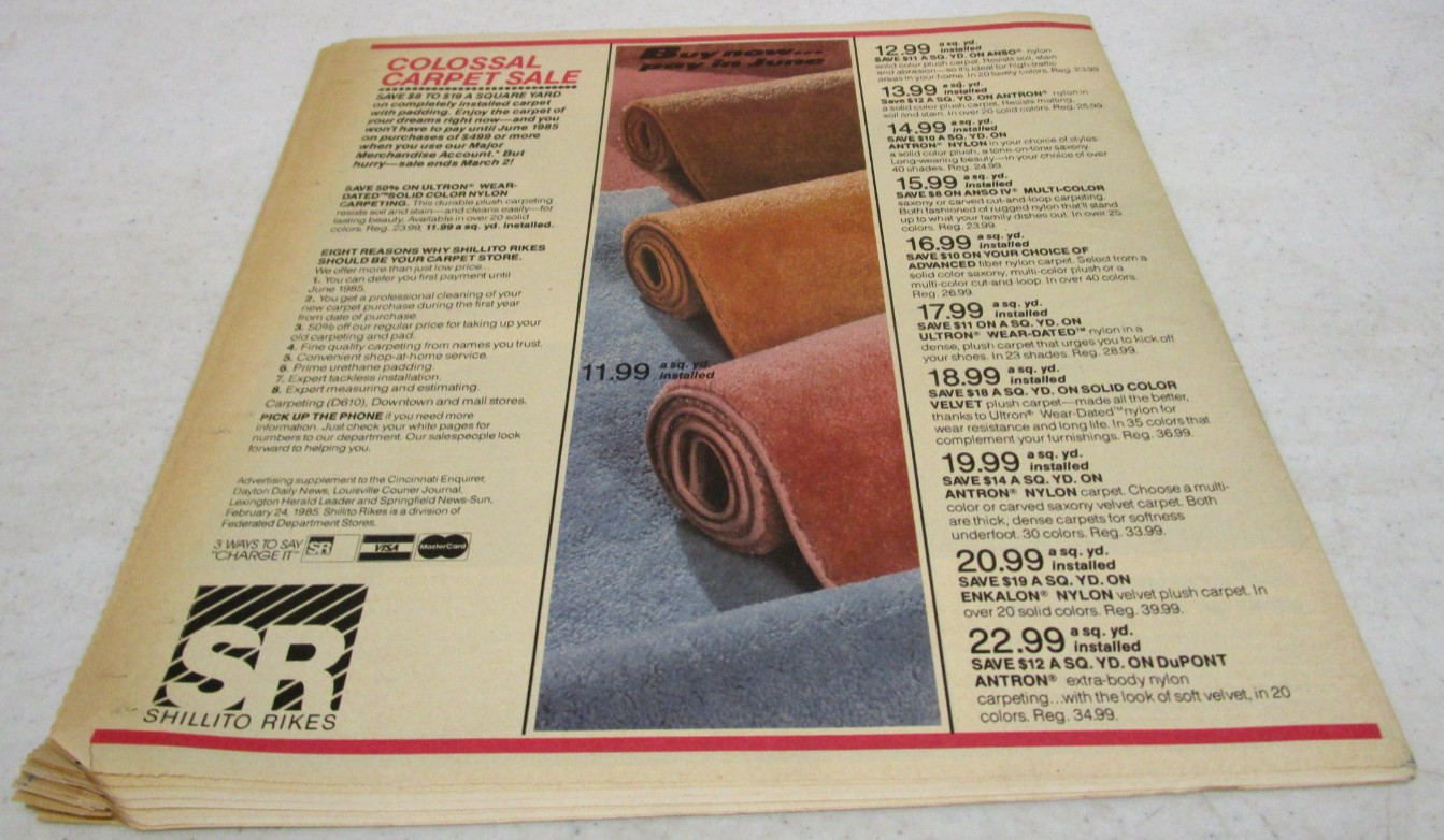 1985 VINTAGE 1980’s SHILLITO RIKES STORE ADVERTISING SALES NEWSPAPER CATALOG