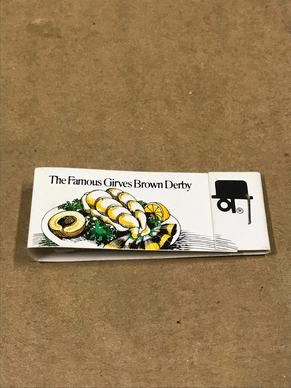 Vintage New/Unstruck Famous Girves Brown Derby- Matchbook, Matchcover