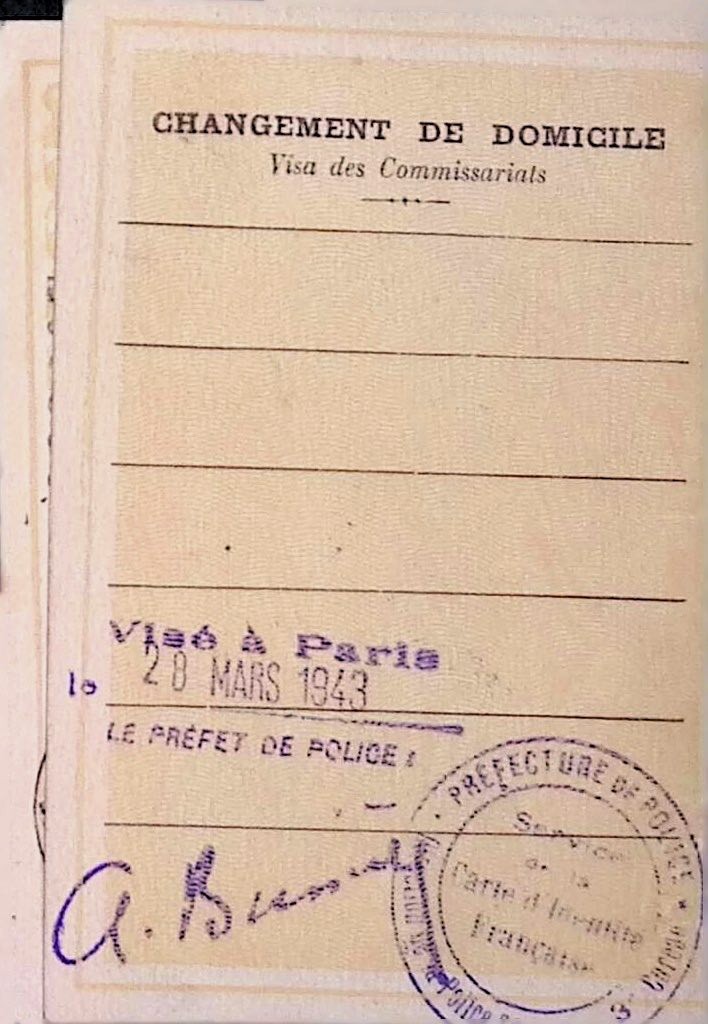 French ID Card 1940 Marie Thérèse Leiffer Paris Préfecture Police 982007