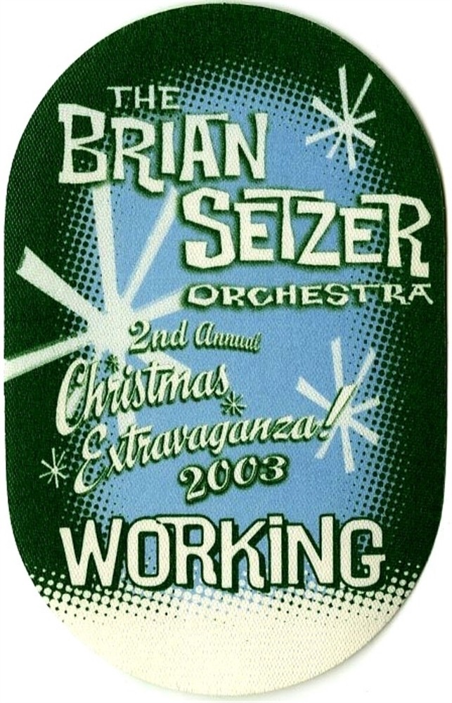 Brian Setzer 2003 Christmas Extravaganza concert tour Working Backstage Pass