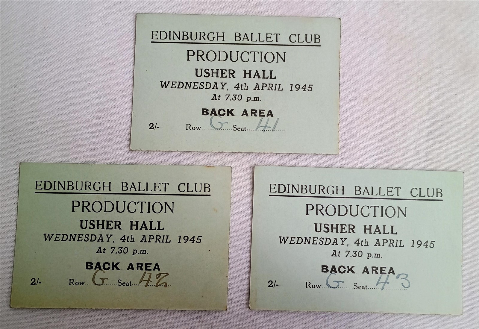 Vintage Paper Lot Edinburgh Ballet Club Tickets Program Empire Programme