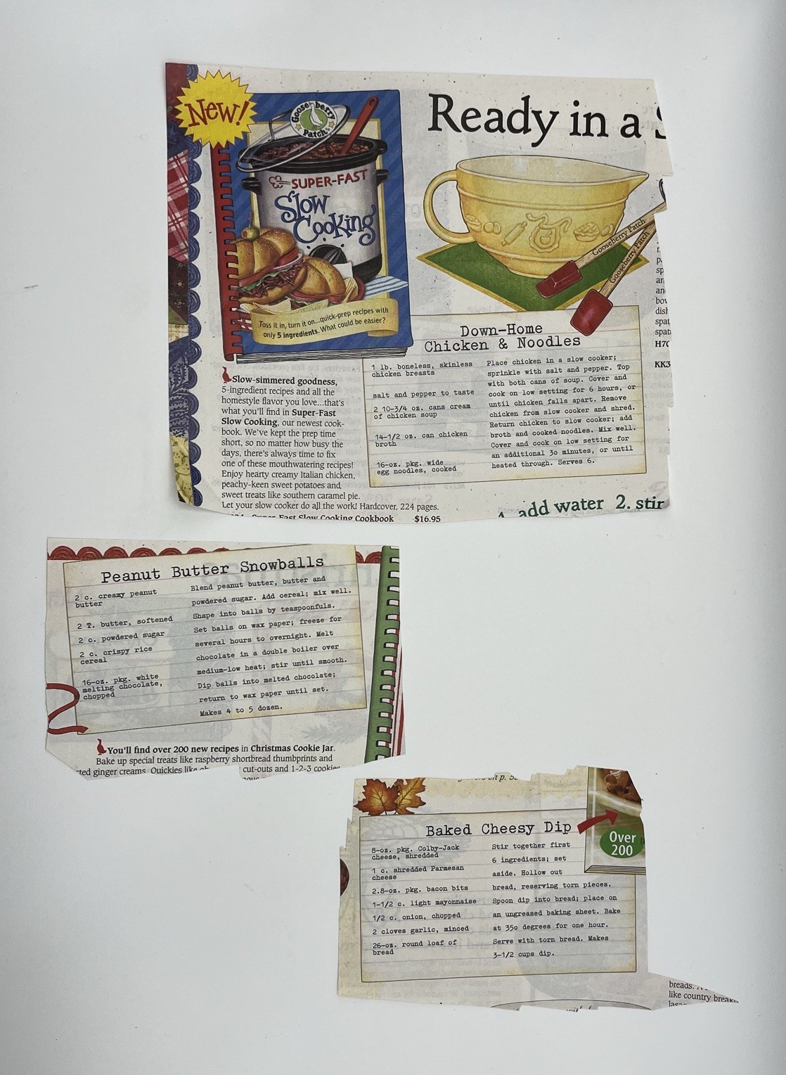 Vintage Lot of 11 Recipes from Magazines Ephemera Print Ads early 2000s