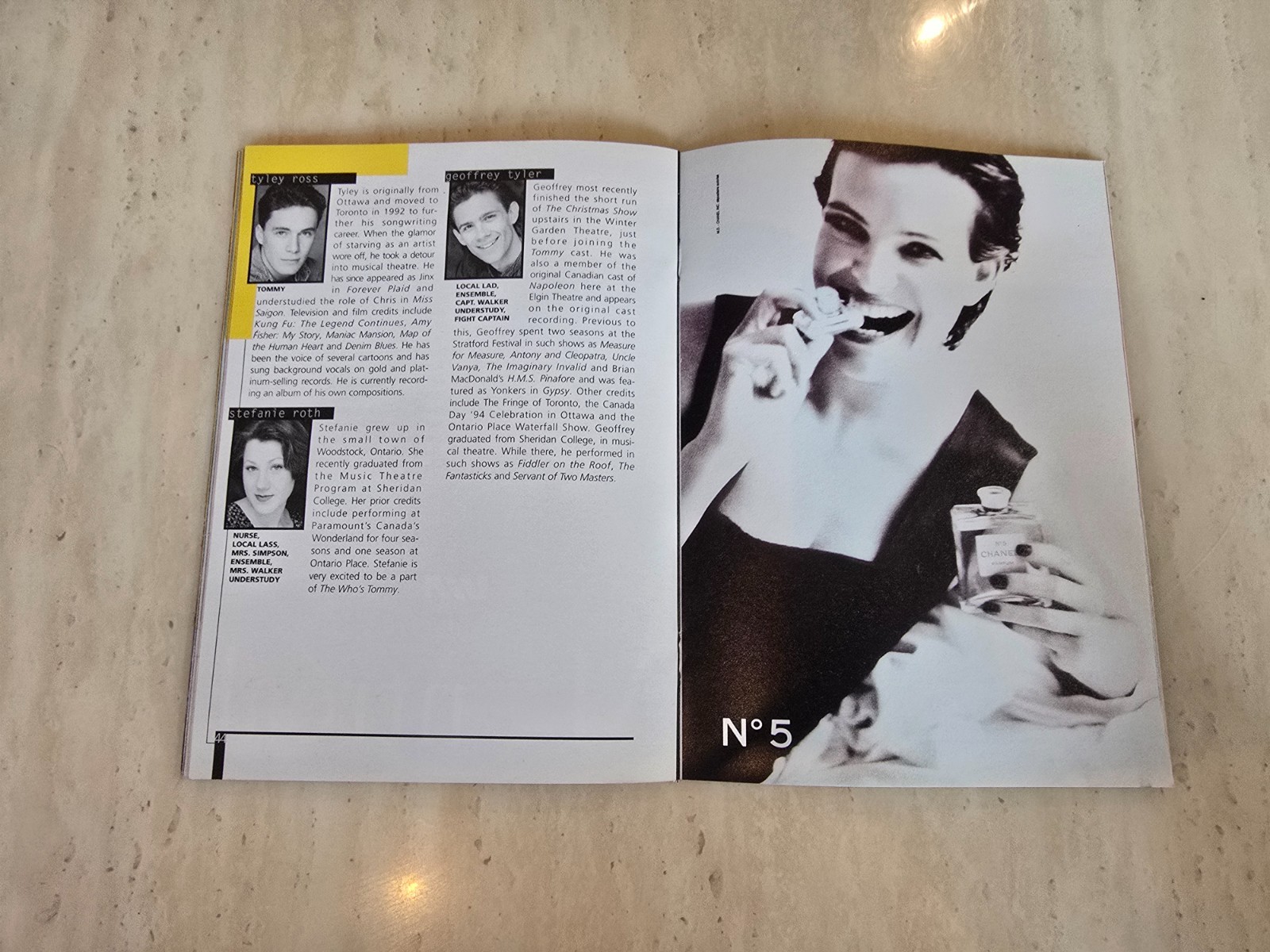 1995 The Who’s Tommy Musical Curtain Call Programme Spring 95 Edition Tyley Ross
