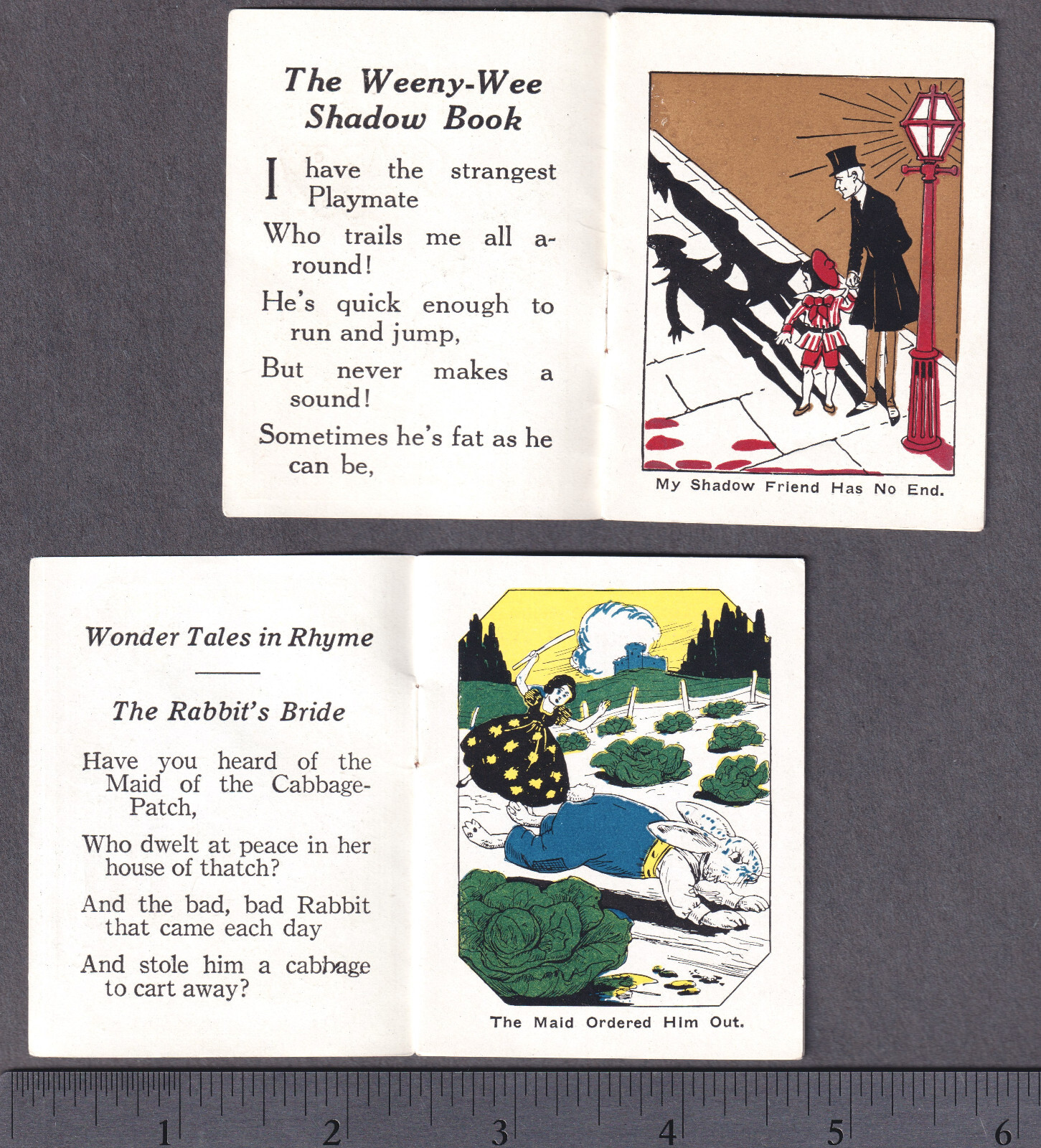RARE Rabbits Bride 1920 Shadow Book Weeny-Wee Children Fairy Tale 2 Denver Bread