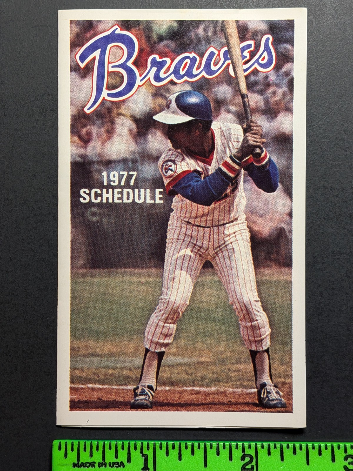 Atlanta Braves 1977 Foldout Baseball Pocket Schedule