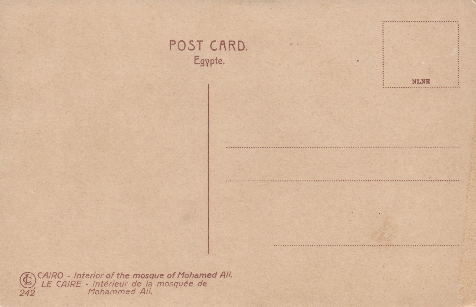 EARLY 1900’s ANTIQUE Egypt Cairo Interior Mosque of Mohamed Ali POSTCARD, Unused