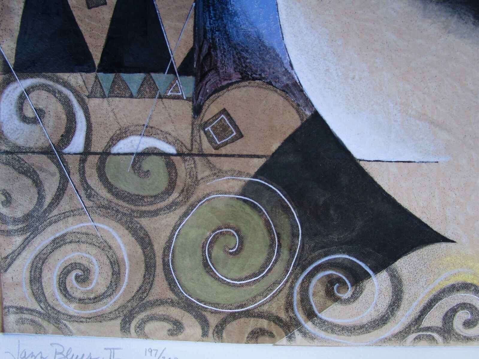 GRASSIA SIGNED & NUMBERED PRINT “JAZZ BLUES II” 197/ 200 ABSTRACT ART
