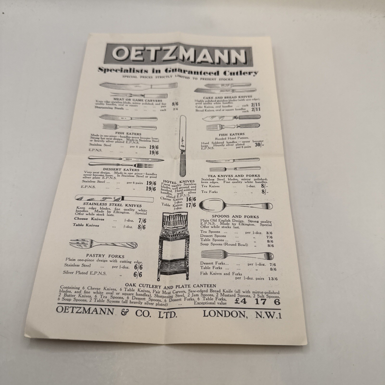 1936 LETTER & PRE-PAID ENVELOPE OETZMANN & Co LONDON