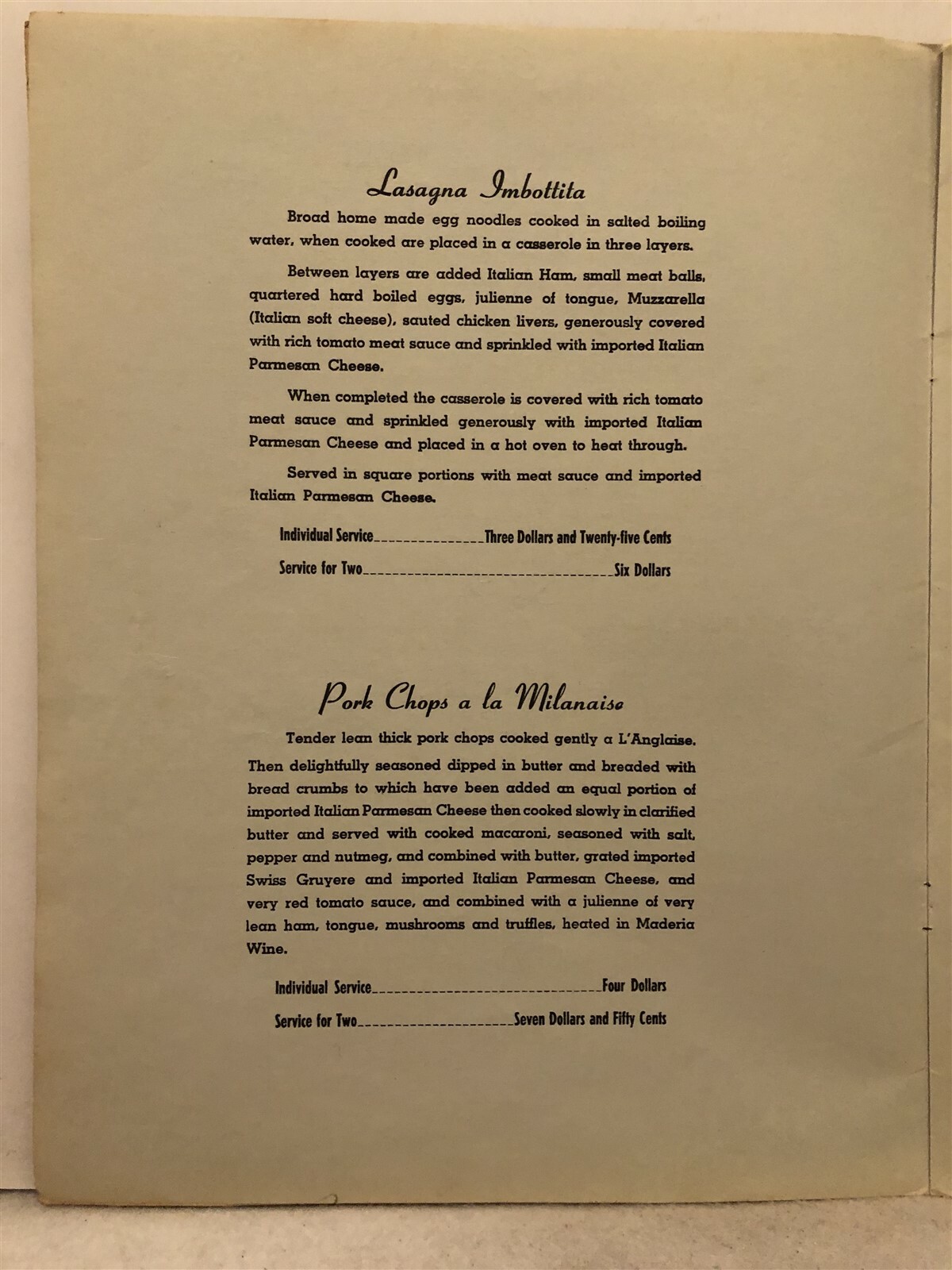 1960’s 1970’s Unknown Restaurant CR Menu Philadelphia PA Cherry Hill NJ Vtg