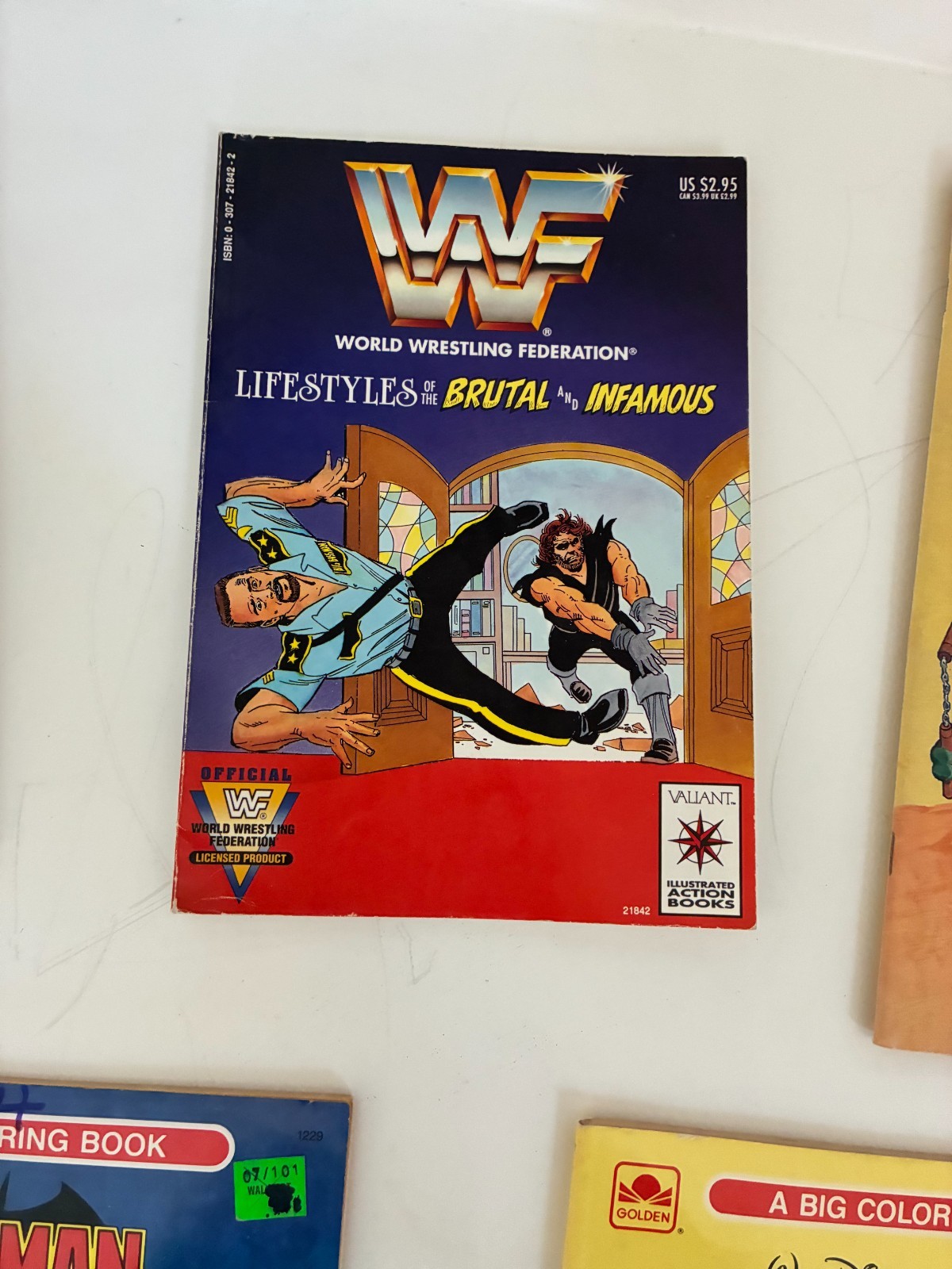 Unused 1980s-1990s Coloring & Kids Book Lot (TMNT, Batman, GI Joe, WWF)