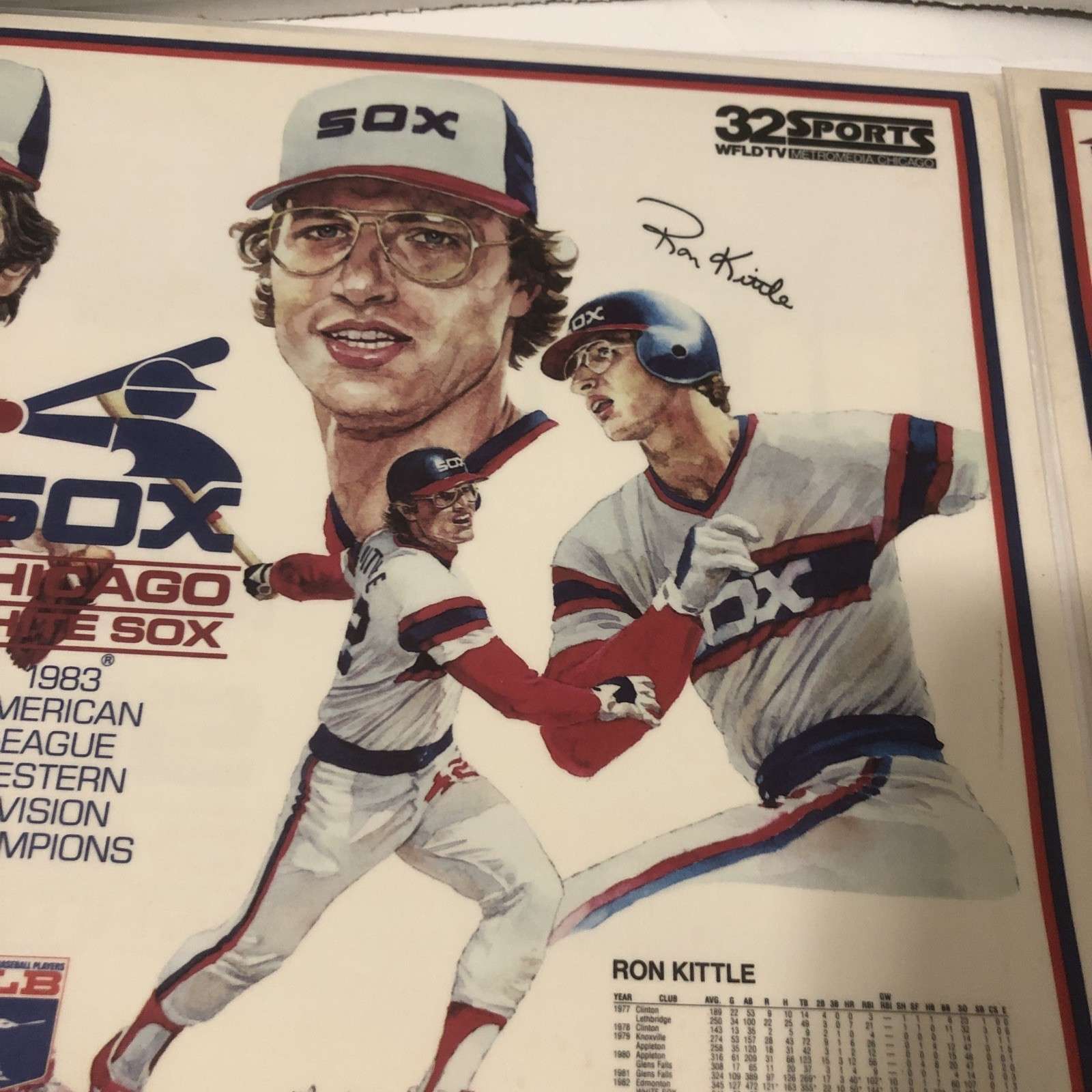 Vintage 1983 Signed (facsimile) Chicago White Sox Pizza Hut placemats. Lot Of 4