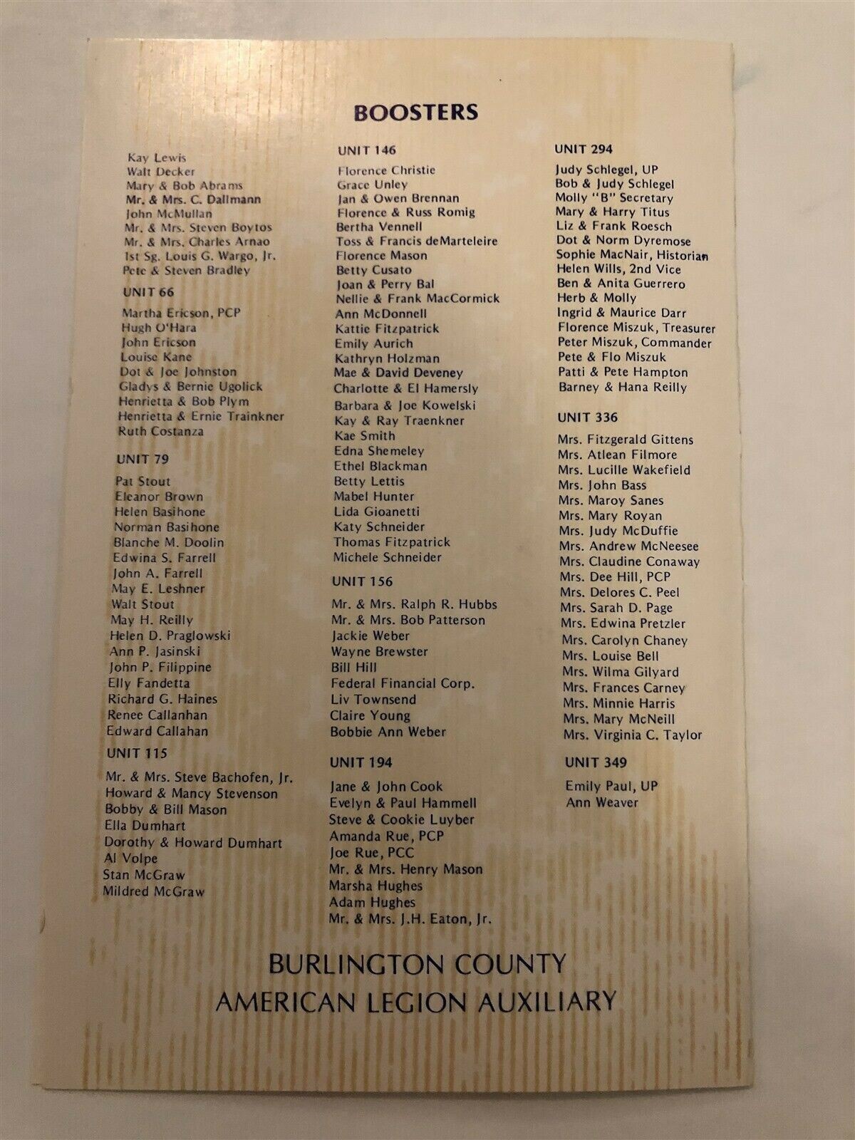 1977 Burlington County American Legion Auxiliary Annual Banquet Program NJ Vtg