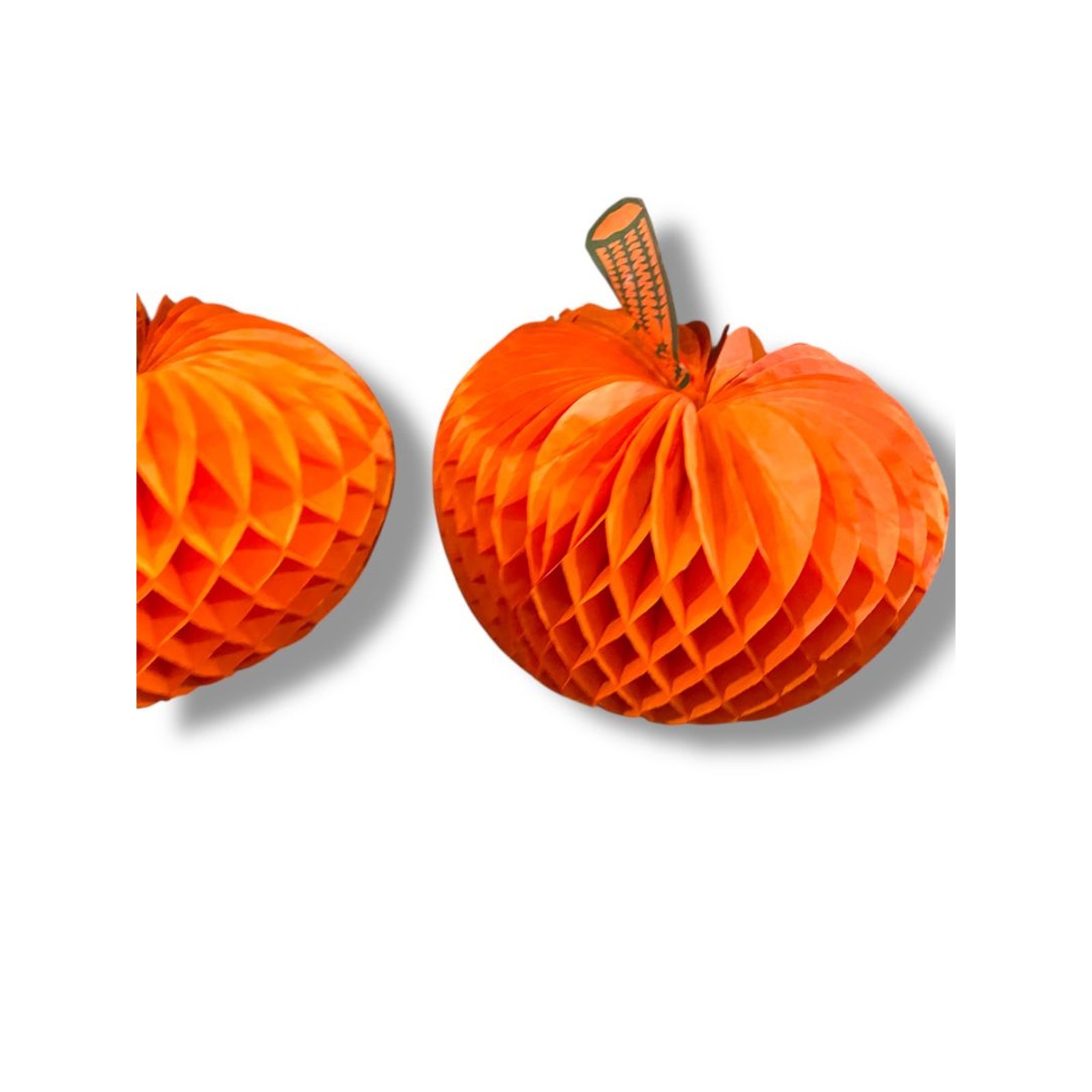 Vintage Set of 4 Honeycomb Centerpiece Decorations 10″ Orange Fall