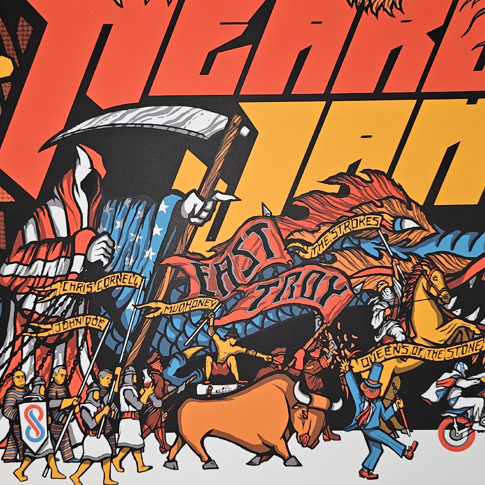 PJ20 Pearl Jam Brad Klausen Alpine Valley East Troy WI Poster Silkscreen Print