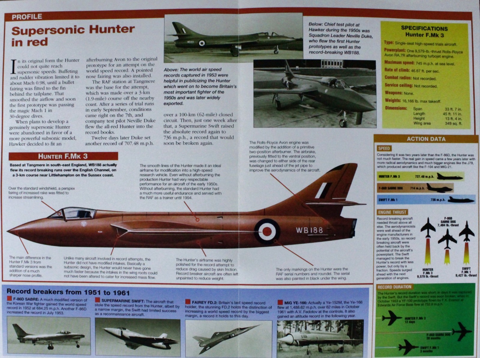 Hawker Hunter Jet Aircraft Picture Brochure Pamphlet Out of Print Spec Sheet