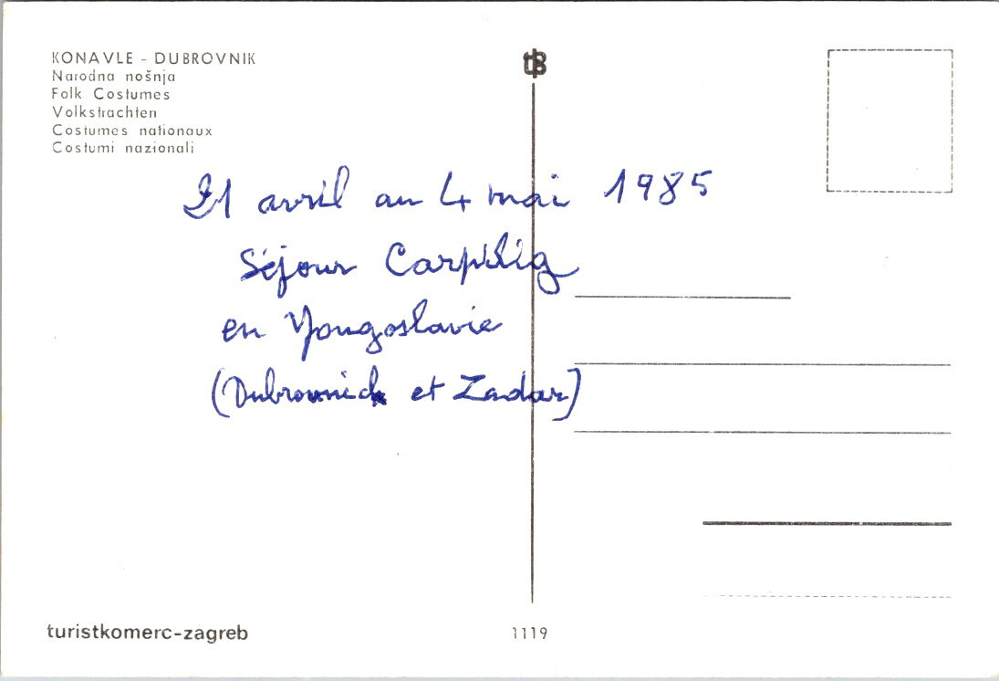 (124) EX Yugoslavia (now in Croatia) Folk Costume of Dubrovnik