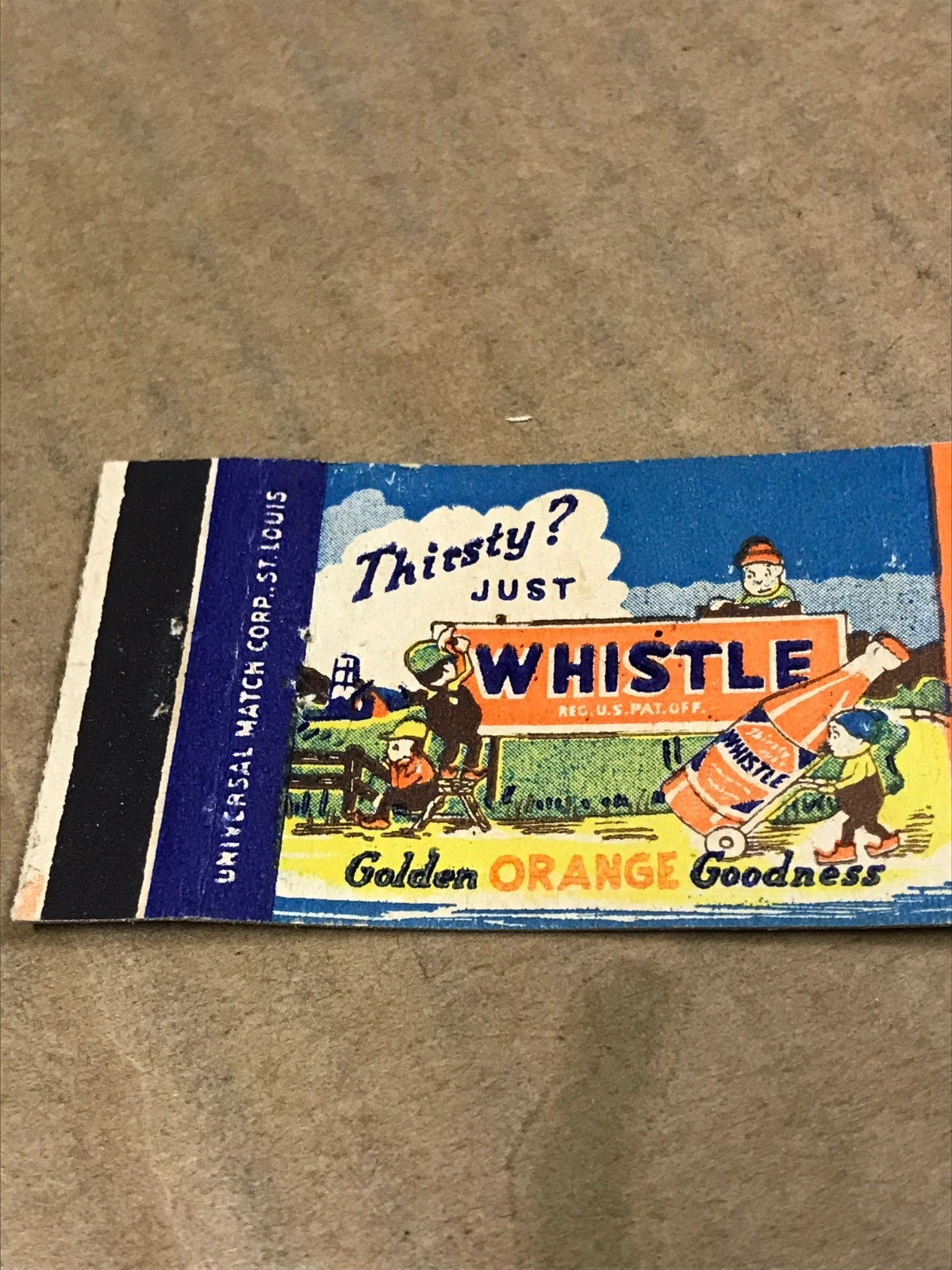 Vintage Whistle Orange Soda – Matchcover, Matchbook