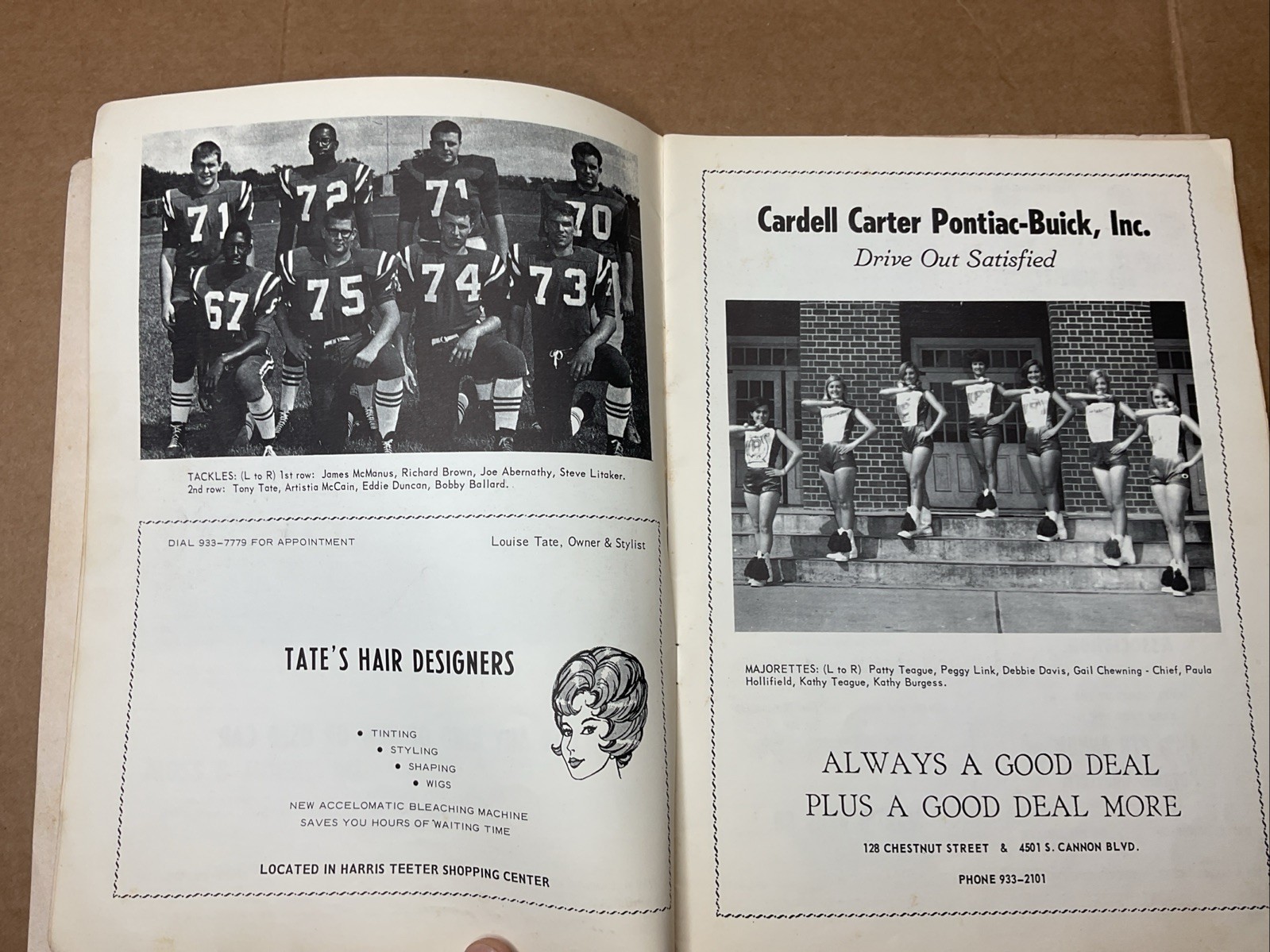 22 Sep 1967 Football Program A.L Brown Vs Lexington High School Nc B69