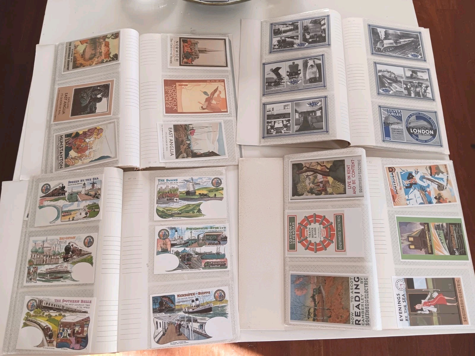 Steam Train Postcards. 4 Books Each Containing Approx 50 Cards Mostly LNER.