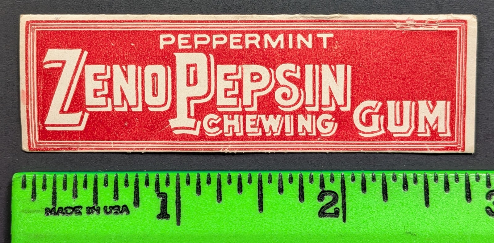 Antique Circa 1900s Zeno Pepsin Peppermint EMPTY Gum Wrapper