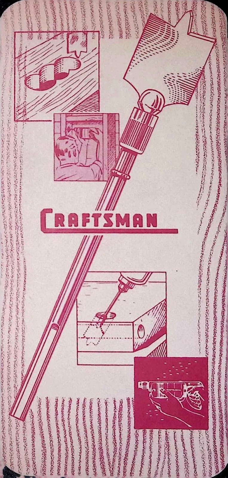 CRAFTSMAN 10pc Power Wood Boring-Bit Set Pamphlet Sears Roebuck 1950s Guide