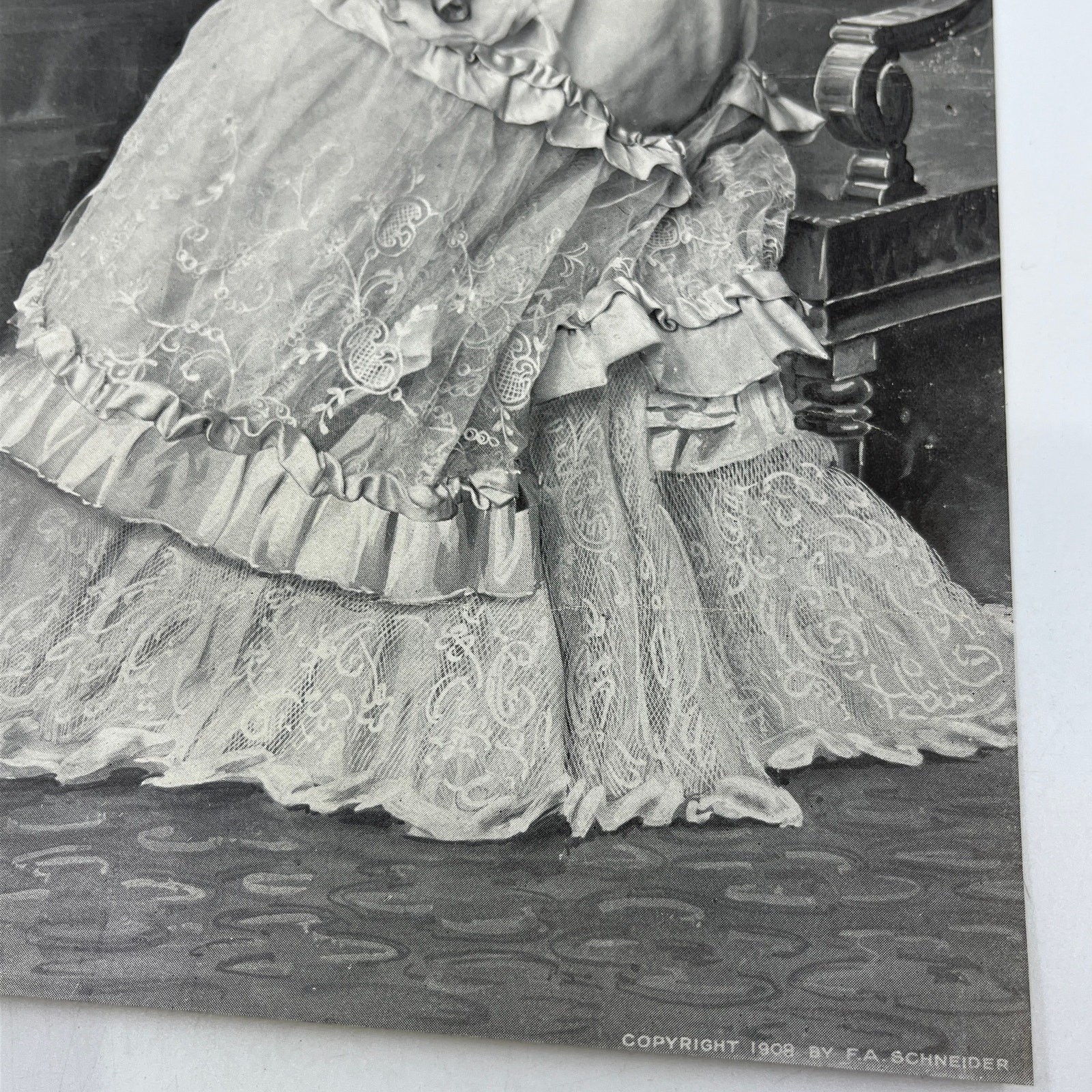 1908 Photo Print Victorian Lady Using Candlestick Phone F.A. Schneider ~9×11 FL5