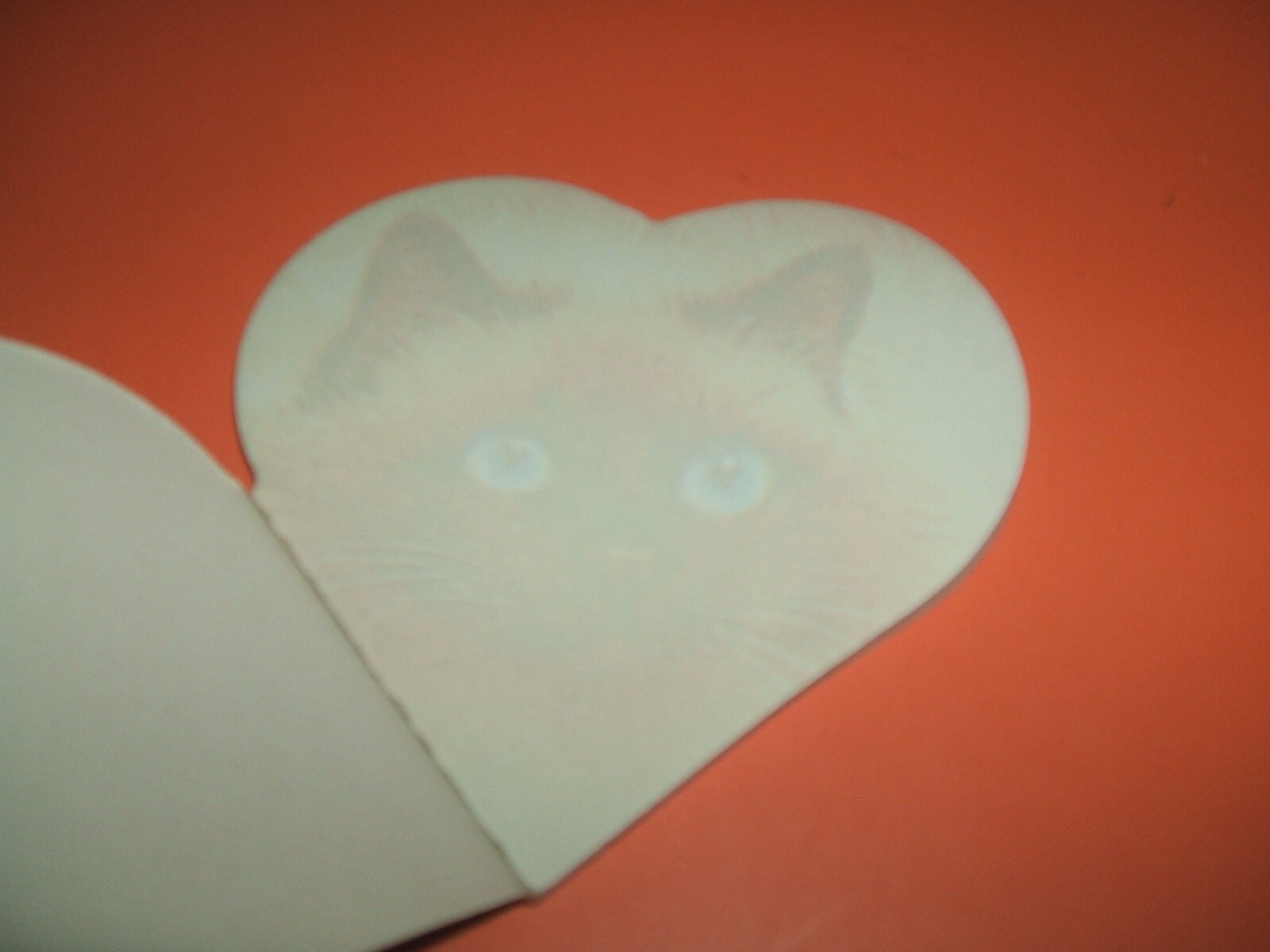 Vintage 80s 90s Gee Pap Finland Ragdoll Cat Heart Shaped Notebook Notepad