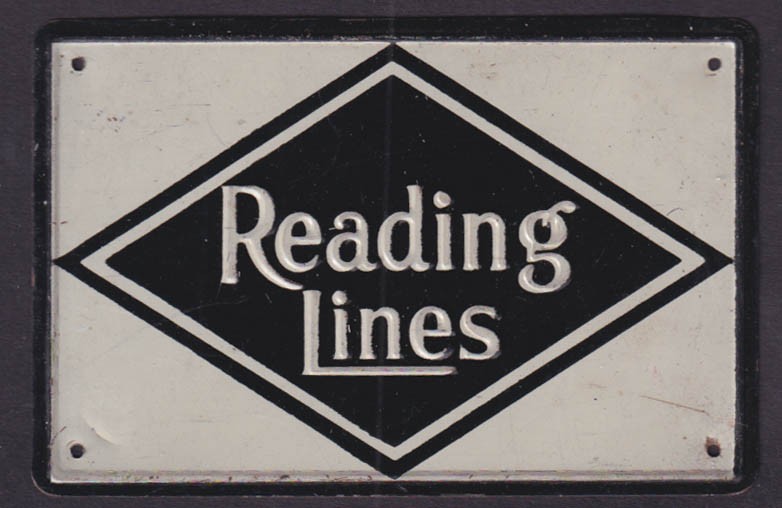 Reading Lines Post Cereal metal railroad plaque 1954-1955 off-white