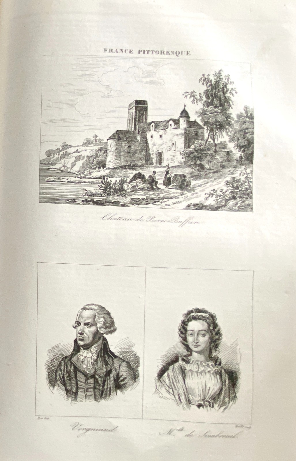 Engraving France Picturesque 1835 – Ch de Pierre Buffiere -vergniaud – Sombreuil