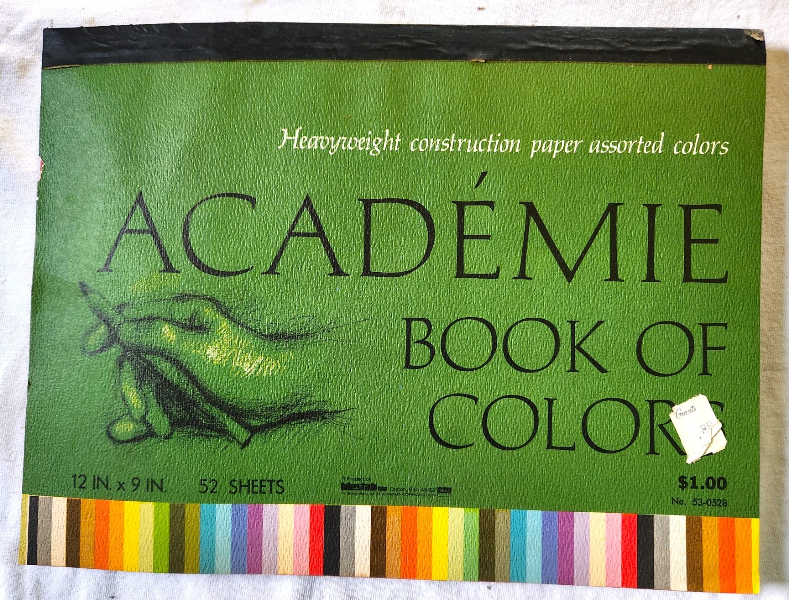 Vintage 70s NEW Academie Book of Colors Heavyweight Construction Paper 12X9 48