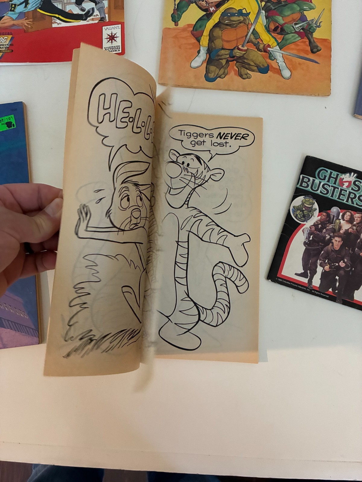 Unused 1980s-1990s Coloring & Kids Book Lot (TMNT, Batman, GI Joe, WWF)