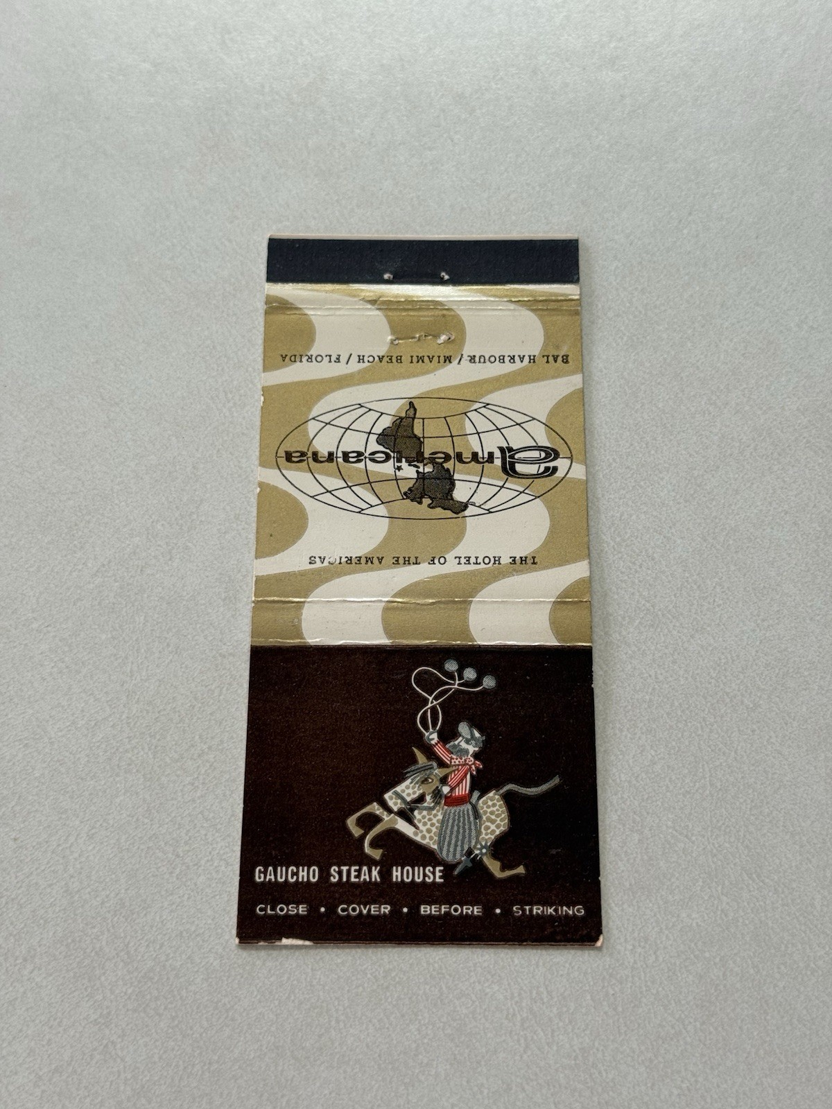 Gaucho Steak House Americana Hotel Bal Harbour Miami Beach FL Match Cover 1E