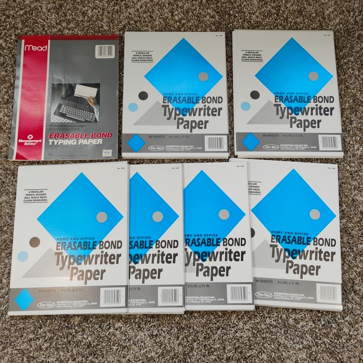 Vintage Pen-Tab & Mead Erasable Typewriter Paper Open Box 8.5 X 11″ 500 Sheets