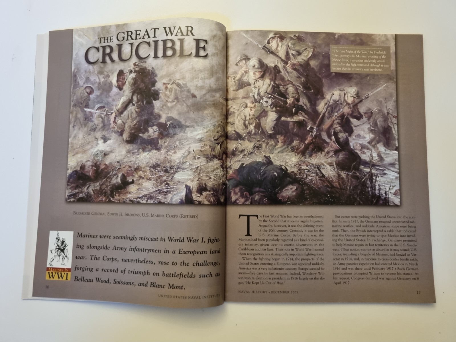 Naval History Magazine Marines Fight The Great War December 2005 Vol. 19 No.6