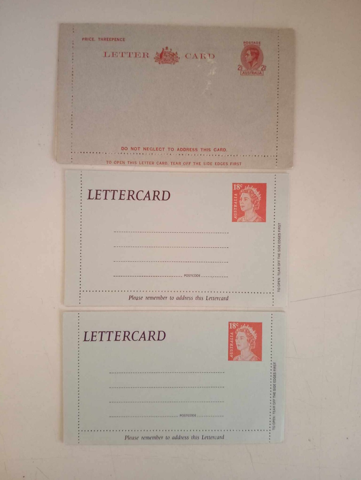 British Queen Elizabeth Lettercards x3