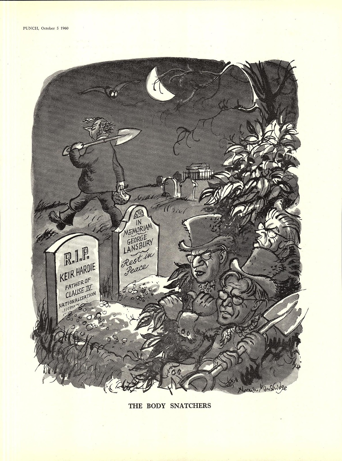 Original 1960 Punch Cartoon Print “The Bodysnatchers” (R.I.P. Keir Hardie)