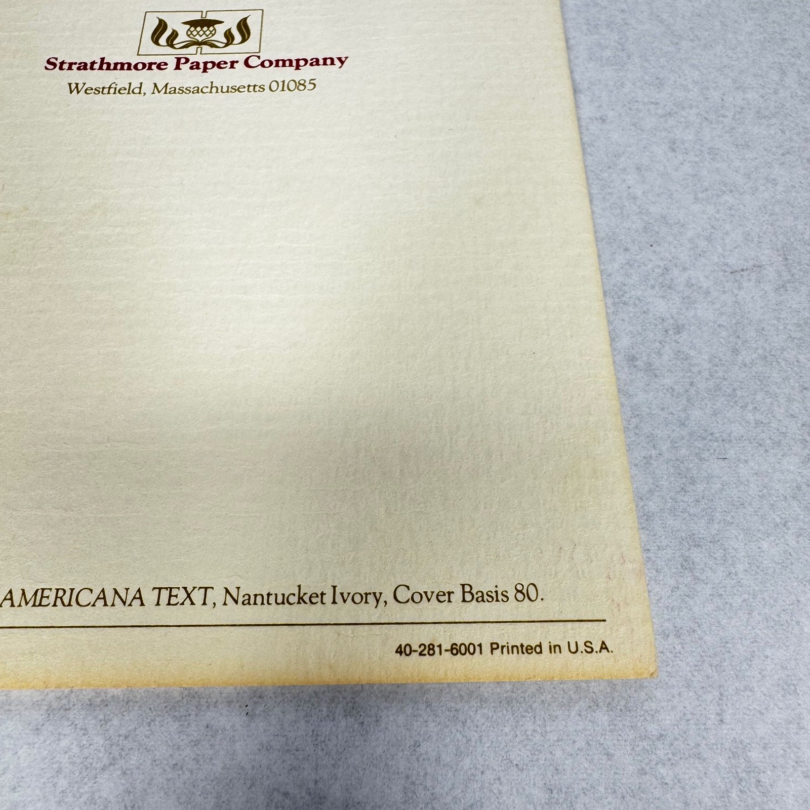 c.1974 Strathmore Americana Paper Swatch Book Felt-Marked Color Samples