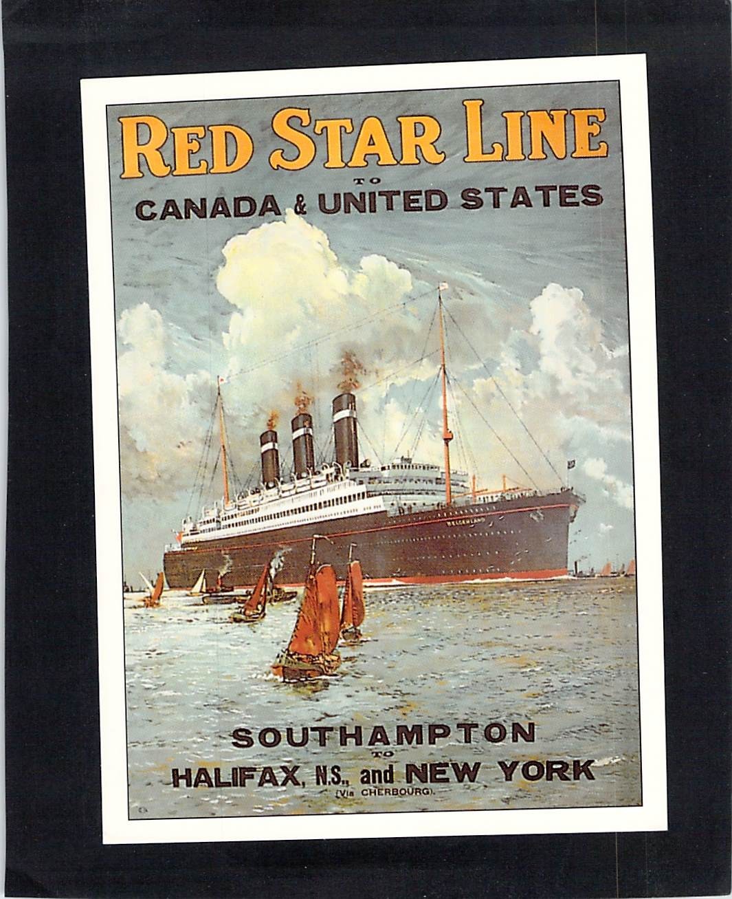 P0583 Advertising Red Star Line Canada United States Opie postcard
