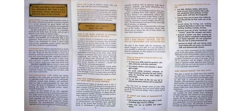AHA Heart Health Diet Guide: The Way to a Man’s Heart Fat Controlled Plan 1960s